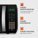 MICROONDAS 21L MONDIAL MO-01-21 5615-02 PRETO 220 VOLTS - Imagem 4