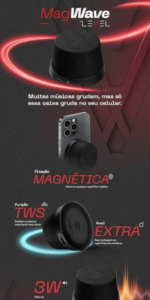 CAIXA DE SOM MINI SPEAKER HI LEVEL MAGWAVE LV-S01 BLK - Imagem 3