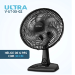 VENTILADOR DE MESA 30CM ULTRA V-UT-30-02 5216-02 Preto/Prata 220 VOLTS