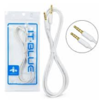 CABO DE AUDIO P2/P2 IT BLUE BRANCO - Imagem 3