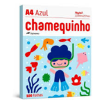 PAPEL CHAMEQUINHO COLOR (AZUL) AA4 210X297 100 FOLHAS