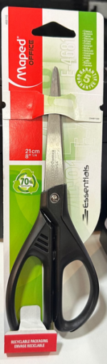 TESOURA 21CM ESSENTIALS GREEN (BL/01)