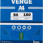 PAPEL VERGE A4 BRANCO 180G 50FLS BAG