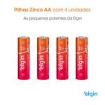 PILHA COMUM ELGIN AA C/4 - Imagem 2