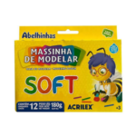 MASSA MODELAR ACRILEX SOFT 180G 12 CORES 12X1